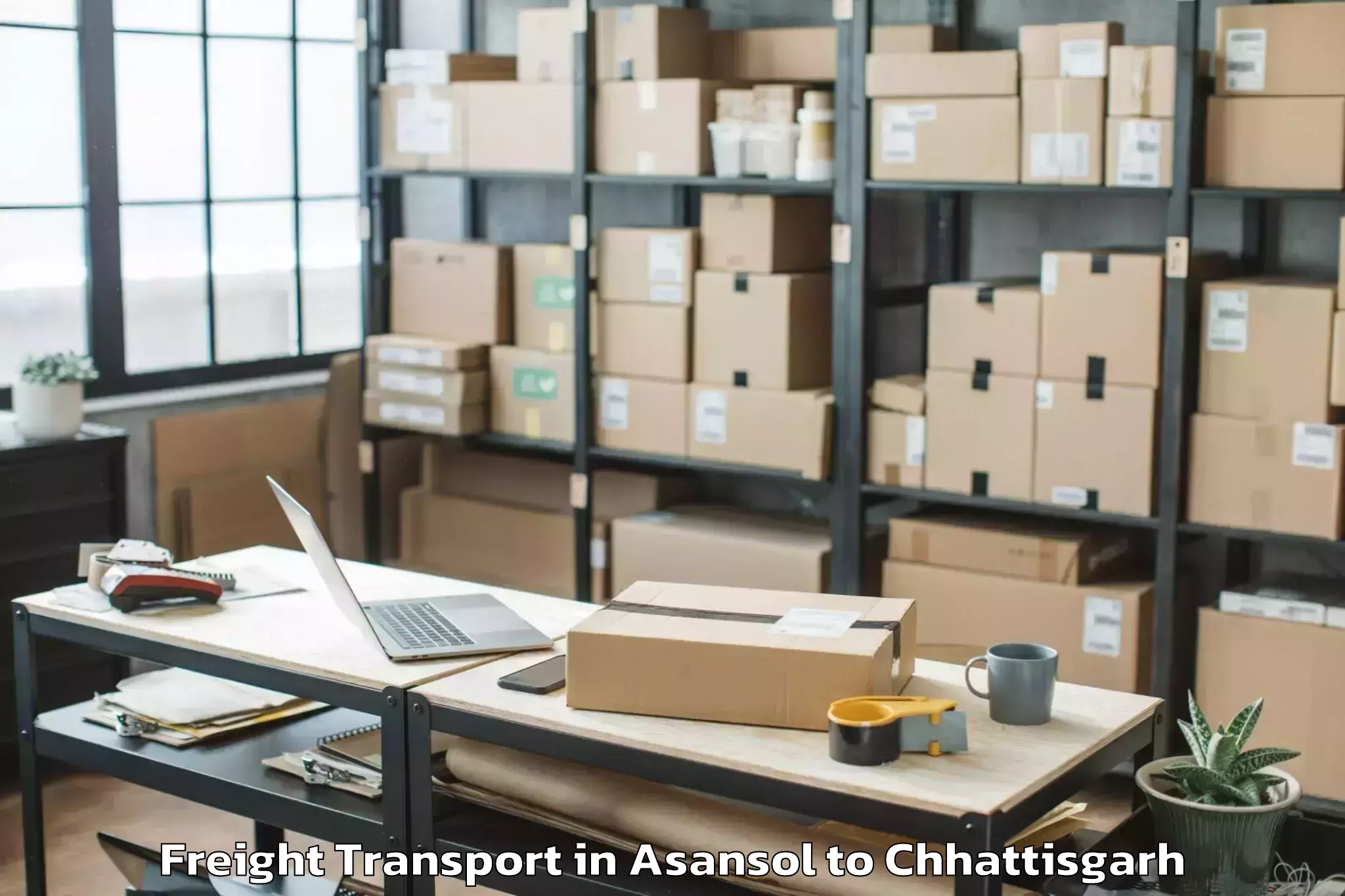 Get Asansol to Udaipur Dharamjaigarh Freight Transport